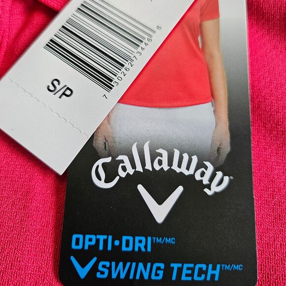 Callaway Women's Swing Tech Opti-Dry Hot Pink Short Sleeve Polo Shirt - Picture 6 of 10